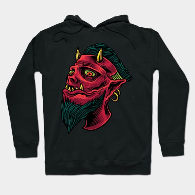 The deavil head! Hoodie by ShirtDigger